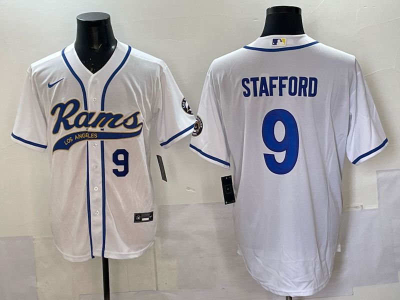 Men 2025 Los Angeles Rams #9 Stafford white Joint Name Nike Limited NFL Jersey style 002->oakland raiders->NFL Jersey